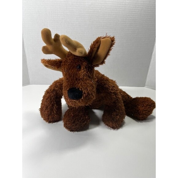 Hallmark Rodney The Reindeer Brown Sparkle Fur Stuffed Animal Red collar w/bell - Picture 7 of 13
